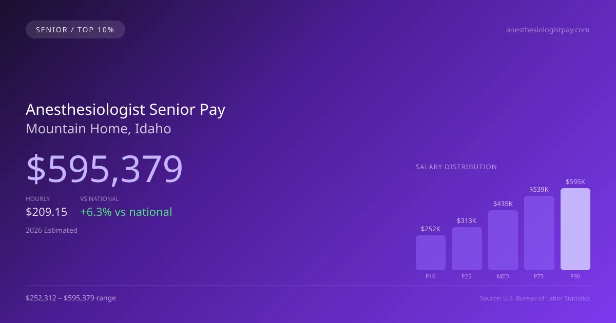 Anesthesiologist Senior Salary in Mountain Home, ID — 2026 est., based on 2025 BLS